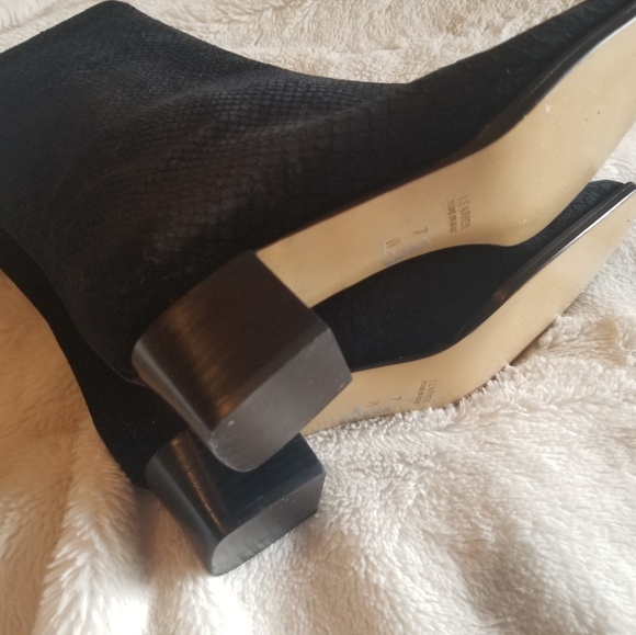 Yves Saint Laurent Black Suede Python Boots - Picture 5 of 8